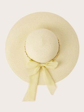 Chain Detail Exaggerated Bow Decor Floppy Hat | SHEIN