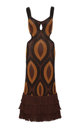 Cultural Roots Fringe Hem Cotton Knit Midi Dress By Johanna Ortiz | Moda Operandi