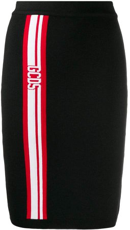 fitted logo stripe skirt