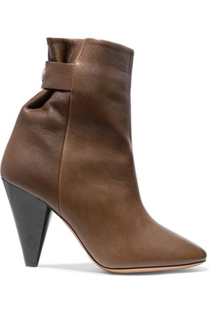 Isabel Marant | Lystal leather ankle boots | NET-A-PORTER.COM