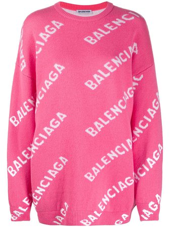 Balenciaga all-over logo-print jumper - FARFETCH