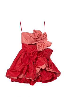 Bow-Detailed Two-Tone Faille Mini Dress by Carolina Herrera | Moda Operandi