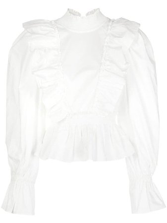 sea white ruffle blouse - Google Search