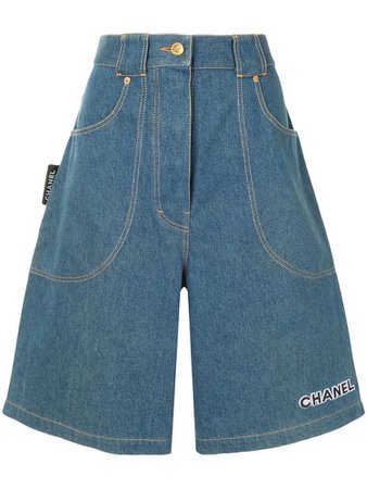 Chanel Wide-Legged Denim Shorts