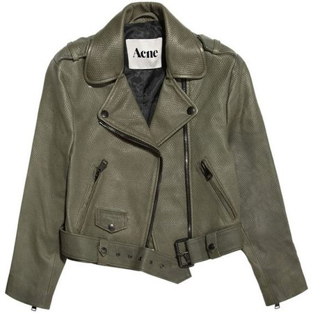 Acne Mape cropped lizard-embossed leather jacket