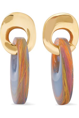 Ejing Zhang | Finn gold-plated and resin earrings | NET-A-PORTER.COM