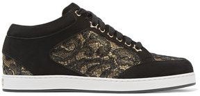 Miami Metallic Lace And Suede Sneakers