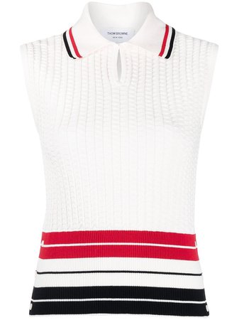 Thom Browne RWB fine-knit Polo Shirt - Farfetch