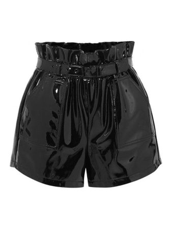 Black latex shorts