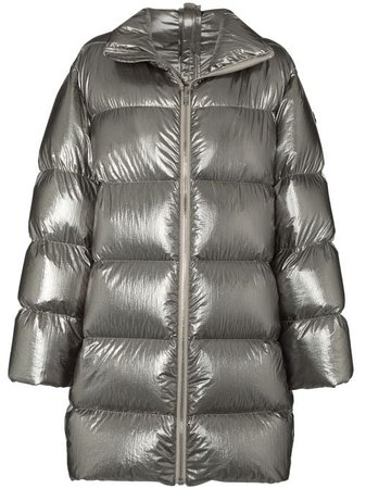 Shop silver Moncler + Rick Owens Cyclopic padded coat with Express Delivery - Farfetch