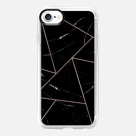 Modern Black and White Abstract Marble Rose Gold - Casetify