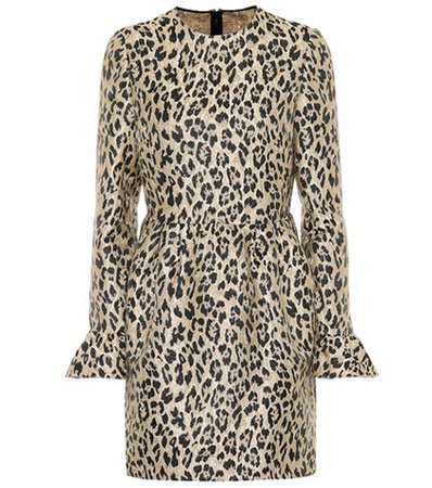 Leopard brocade dress