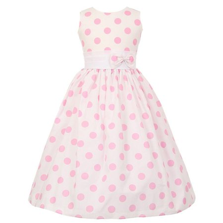 White Dress with Pink Polka Dots 1