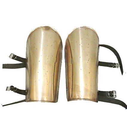 Amazon.com : THORINSTRUMENTS (with device) Medieval Gothic Fantasy Metal Warrior Vambrace 300 Spartan Arm Guard Set Bracers Standard Gold Brown : Sports & Outdoors