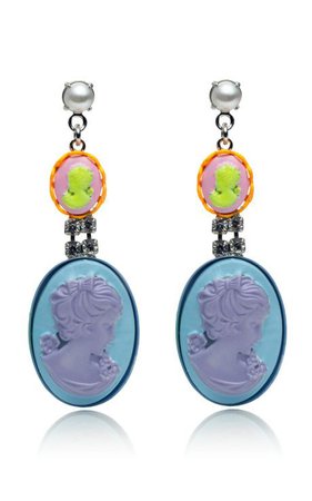neon cameo earrings