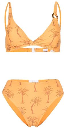 palm tree-print bikini