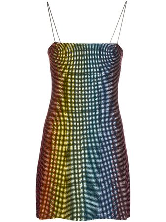 Adam Selman Sport Rainbow Crystal-Embellished Mini Dress 12016CRYS | Farfetch