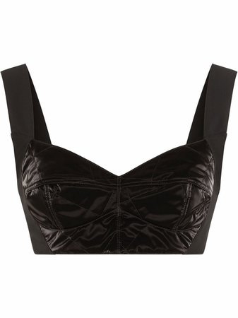 Shop Dolce & Gabbana sweetheart-neck diamond-quilt top with Express Delivery - FARFETCH