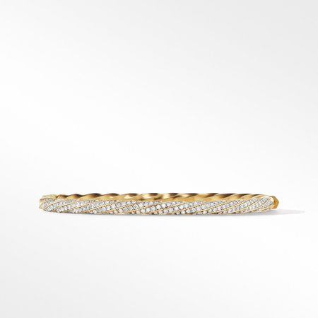 Cable Edge™ Bracelet in Recycled 18K Yellow Gold with Full Pavé Diamonds