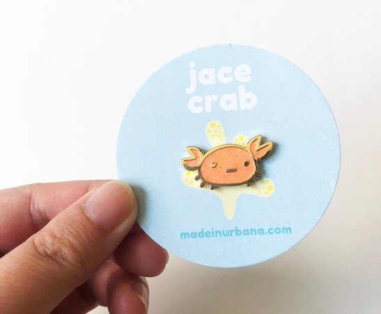 Jace Crab Orange Glitter Pin with Sunshine Yellow Clutch | Etsy