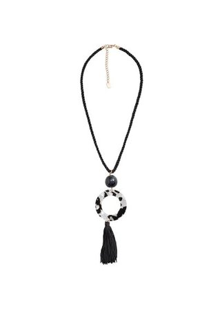 Violeta BY MANGO Tassel bead necklace