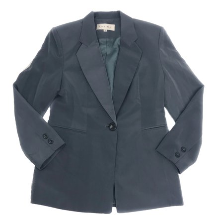 ANN MAI Designer Women's Corporate Grey Silk Cotton Blend Blazer Jacket Size 8