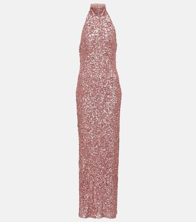 Bridal Kasia Sequined Maxi Dress in Pink - Rotate Birger Christensen | Mytheresa
