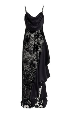 Rodarte Asymmetric Bias-Cut Velvet Dress