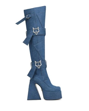 denim blue boots