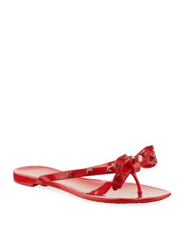 Valentino Garavani Rockstud PVC Jelly Thong Sandal | Neiman Marcus