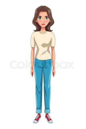 young woman body cartoon | Stock vector | Colourbox