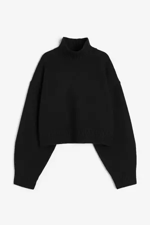 Oversized Mock-turtleneck Sweater - Black - Ladies | H&M US