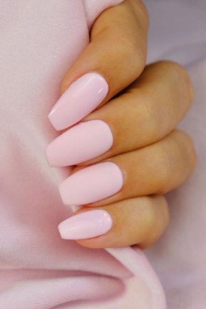 cute baby pink nails
