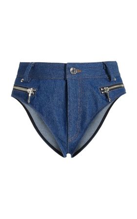 LaQuan Smith - Denim Leather Hot Shorts