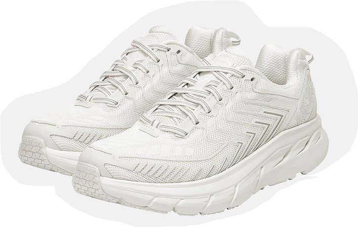 Hoka white running shoes
