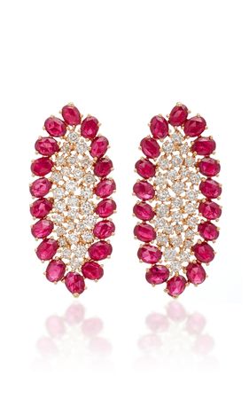 Ruby And Diamonds Earrings by Sutra | Moda Operandi