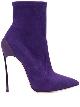 Purple Casadei High Heel Sock Boots | Farfetch.com