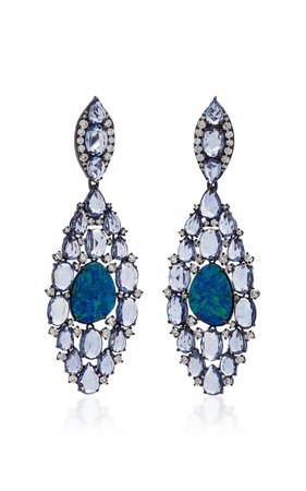 Black Opal Drop Earrings by Sutra | Moda Operandi