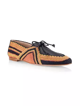 Shop Gabriela Hearst Hays Crochet & Leather Loafers | Saks Fifth Avenue