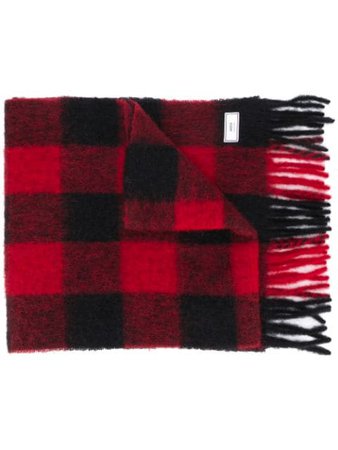 Shop black & red AMI large checkered scarf with Express Delivery - Farfetch