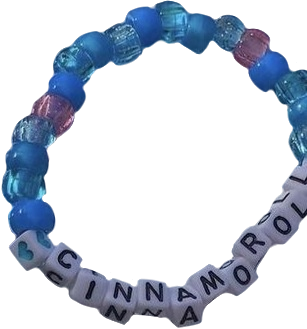 blue cinnamon roll beaded bracelet