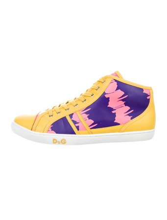 D&G Leather High-Top Sneakers - Shoes - WDG50401 | The RealReal