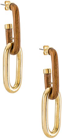 Wood Capped Link Earrings