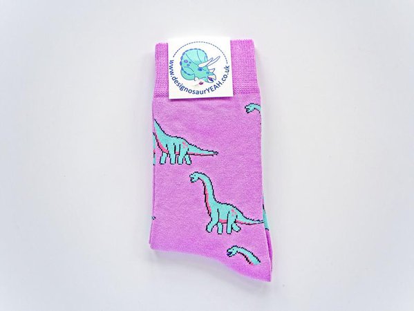 Diplodocus dinosaur lilac socks | Etsy