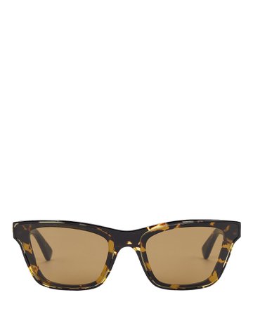 Bottega Veneta Tortoiseshell Rectangular Sunglasses | INTERMIX®