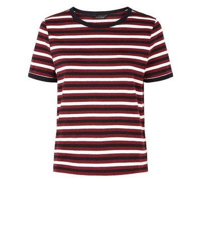 Red Multi Stripe Ringer T-Shirt