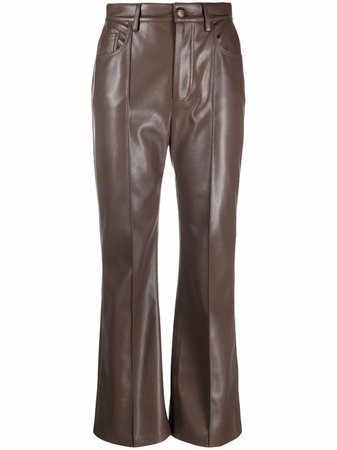 Nanushka flared leg leather trousers - FARFETCH