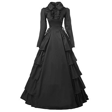 Ruffle Victorian Medieval 18th Century Dress Party Costume Masquerade Flapper Dress Women's Costume Black Vintage Cosplay Sequin Satin Cotton Party Prom Long Sleeve Floor Length Long Length Ball Gown 4858521 2019 – $99.99