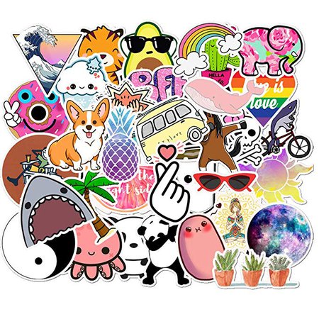 Amazon.com: Vsco Stickers for Hydroflasks, 50Pcs Vsco Girl Stickers Aesthetic for Water Bottles for Girls Pad MacBook Car Snowboard Bicycle Luggage Decal (Multicolored): Computers & Accessories