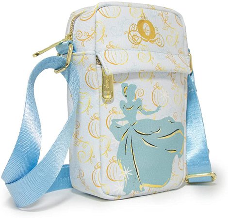 Amazon.com: Buckle-Down Disney Bag, Cross Body, Cinderella Running Pose Silhouette and Carriage, Blues Golds, Vegan Leather : Clothing, Shoes & Jewelry